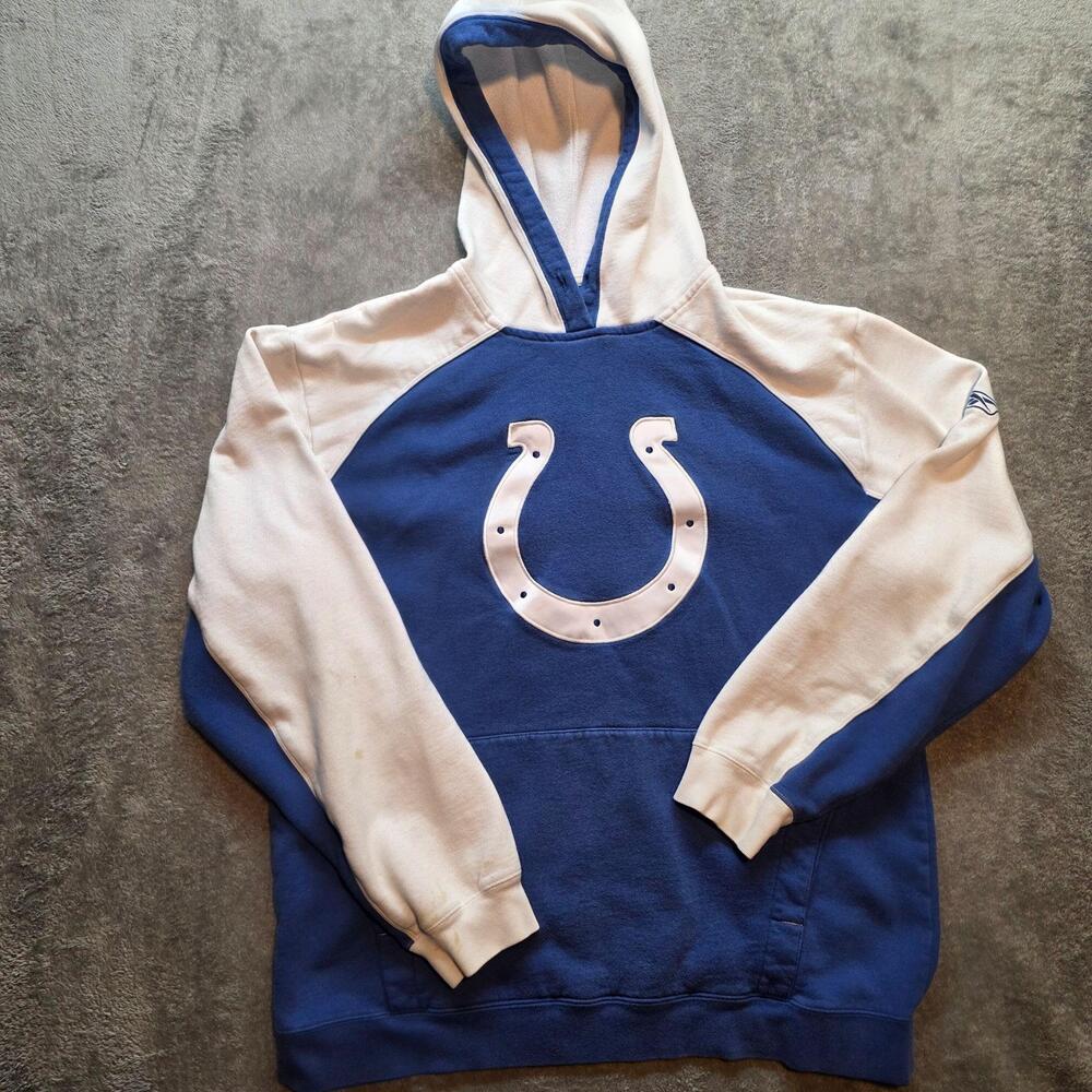 Indianapolis Colts Sweatshirt Mens XL Blue NFL Football Reebok Hoodie Pullover